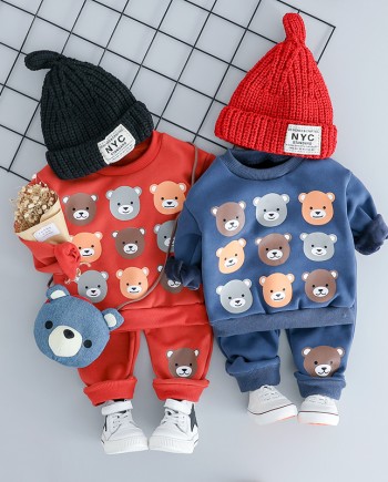 Bear Plush Sweat and Joggers Set