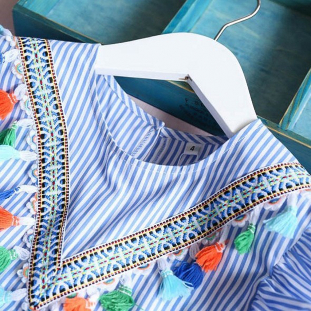 Embellished Striped Dress