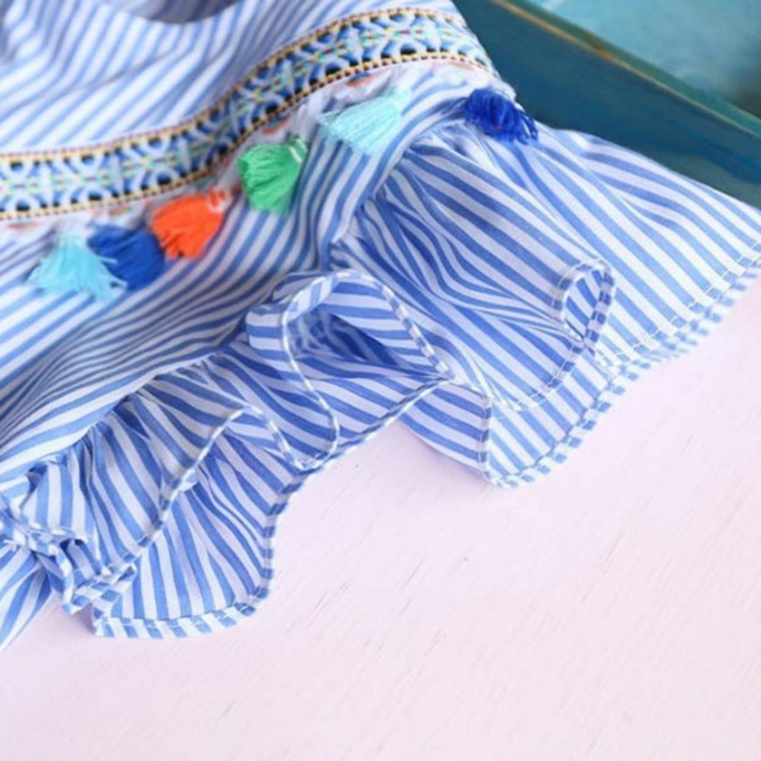 Embellished Striped Dress