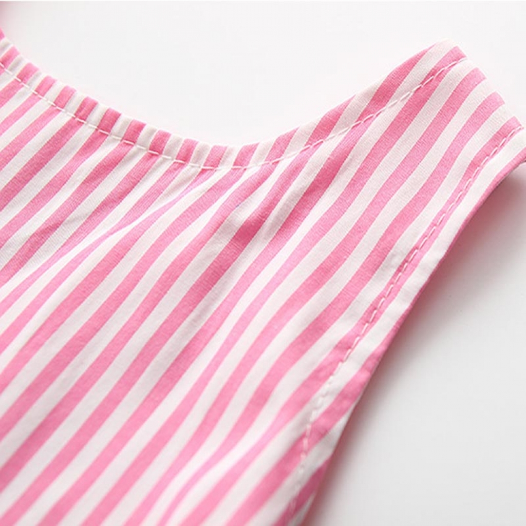 Striped Bowknot Infant Dress