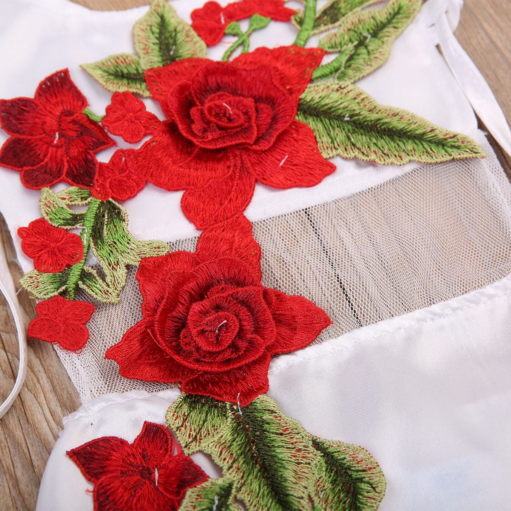 Embroidered Baby Girl Romper