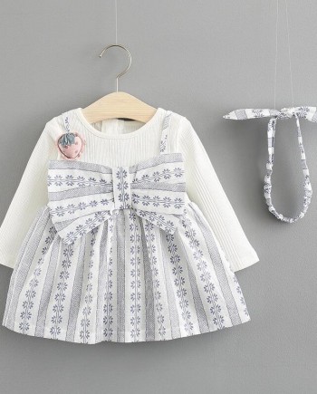 Bowknot Printed Dress