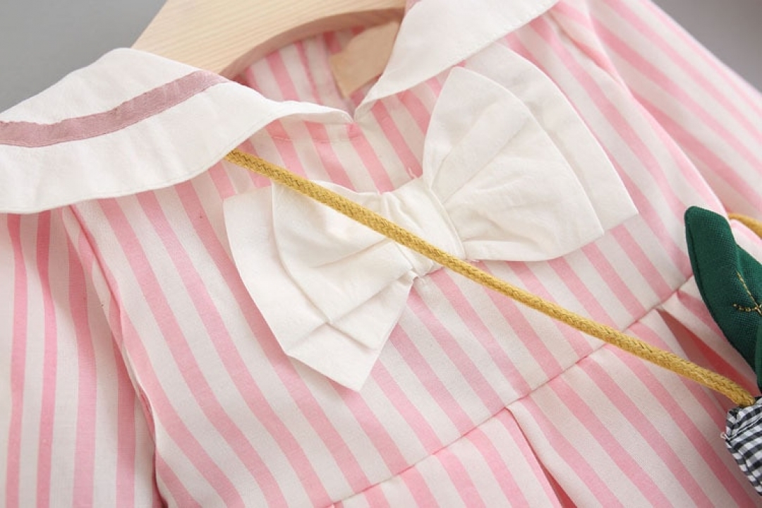 Striped Long Sleeve 3PCS Baby Dress