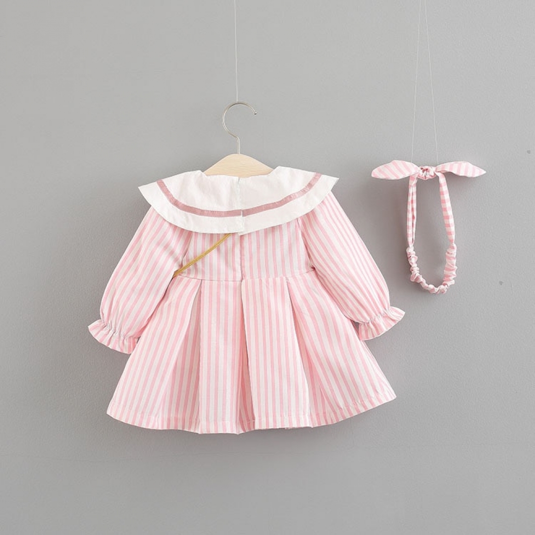 Striped Long Sleeve 3PCS Baby Dress