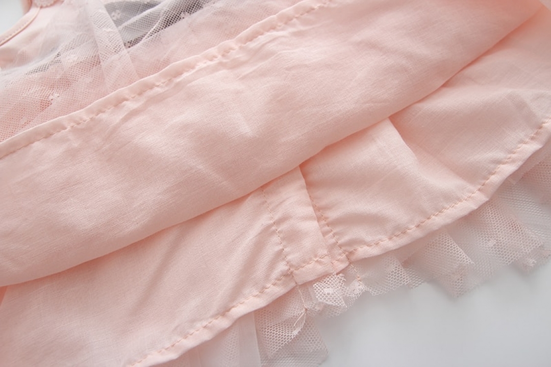 V-neck Bow Lace Baby Dress