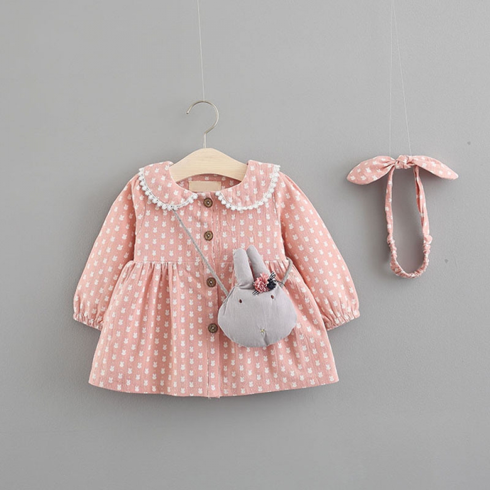 3PCS Rabbit Print Dress