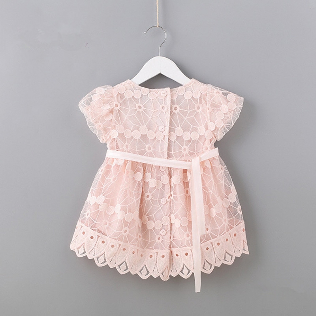Flowers Embroidered Puff Sleeve Dress
