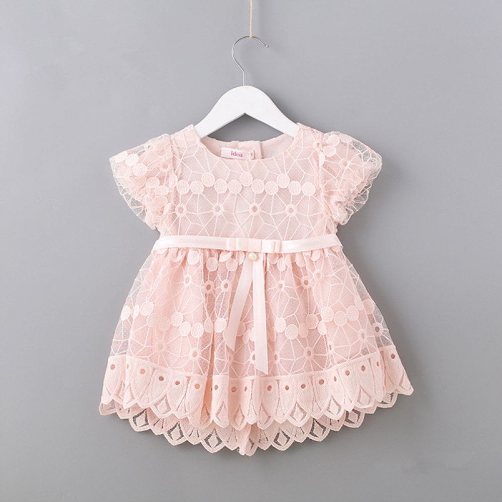 Flowers Embroidered Puff Sleeve Dress