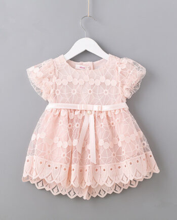 Flowers Embroidered Puff Sleeve Dress