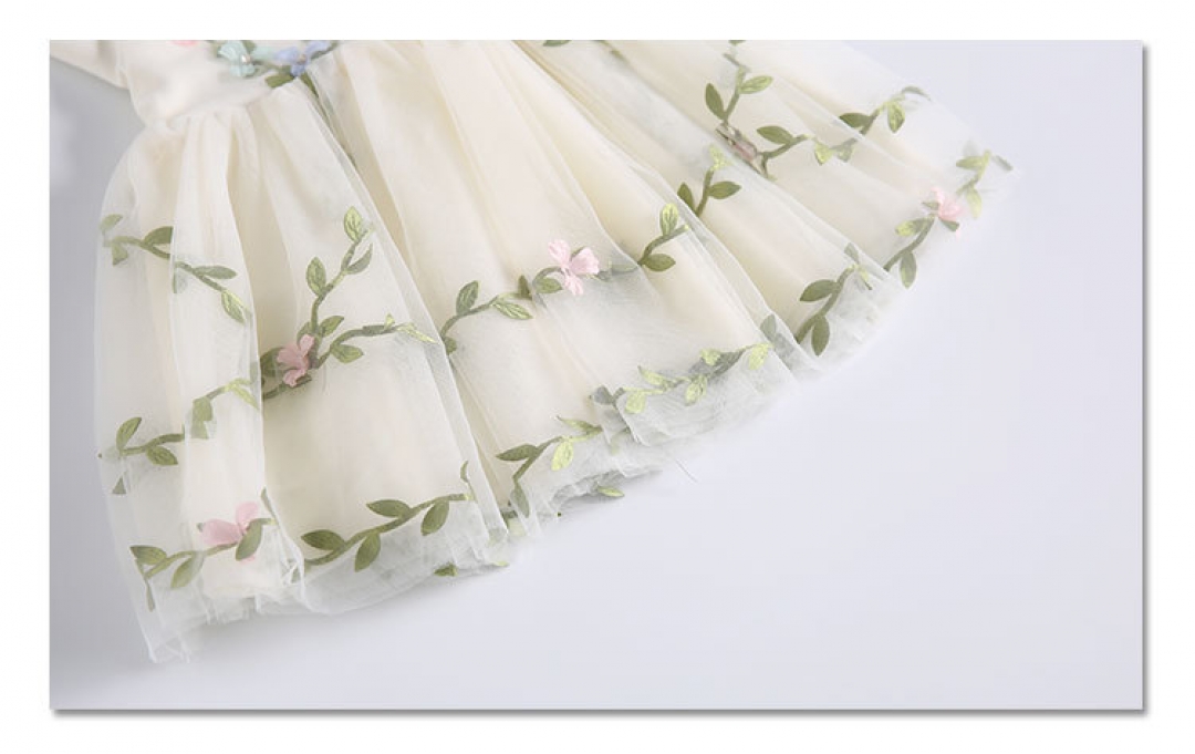 Flowers Grass Embroidered Dress