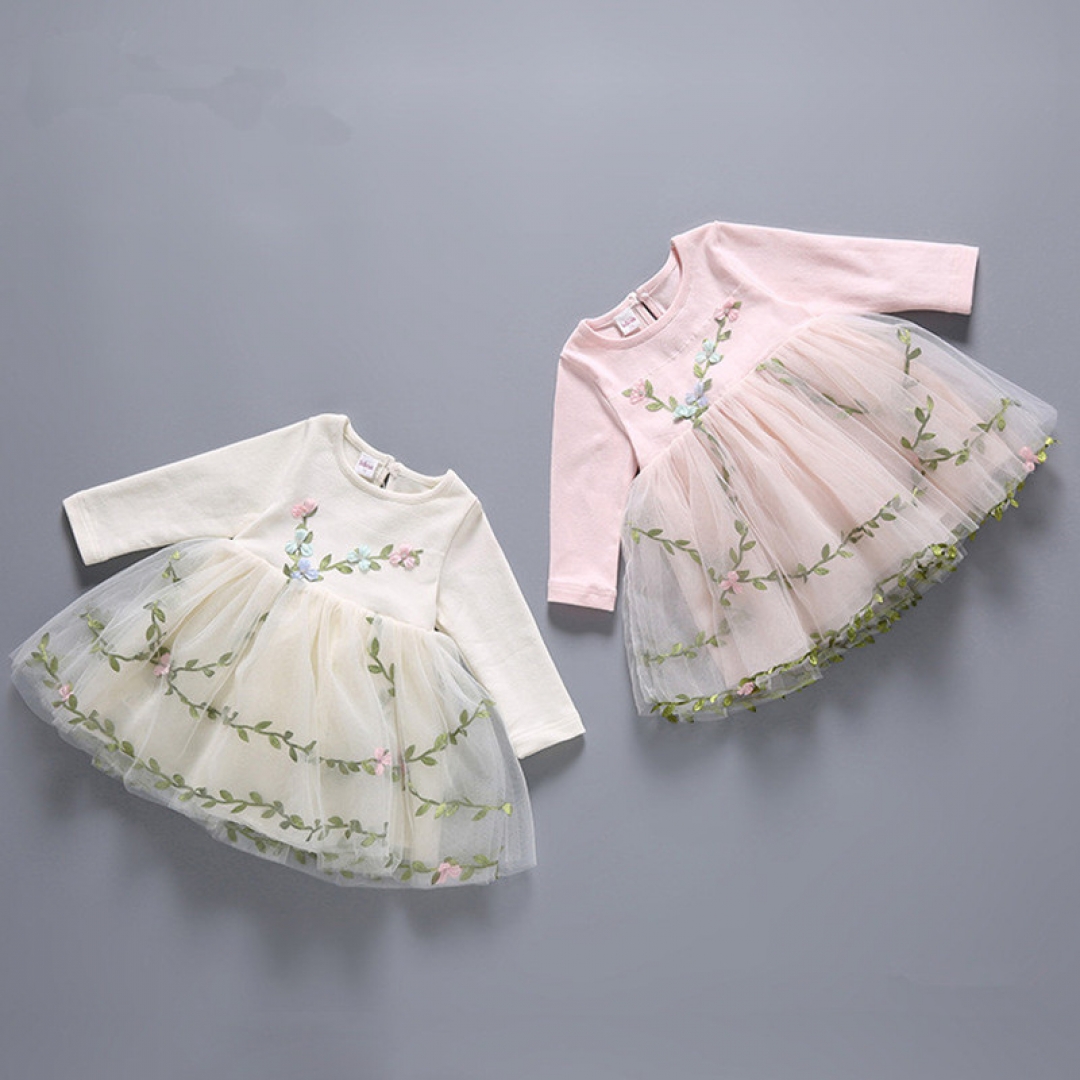 Flowers Grass Embroidered Dress