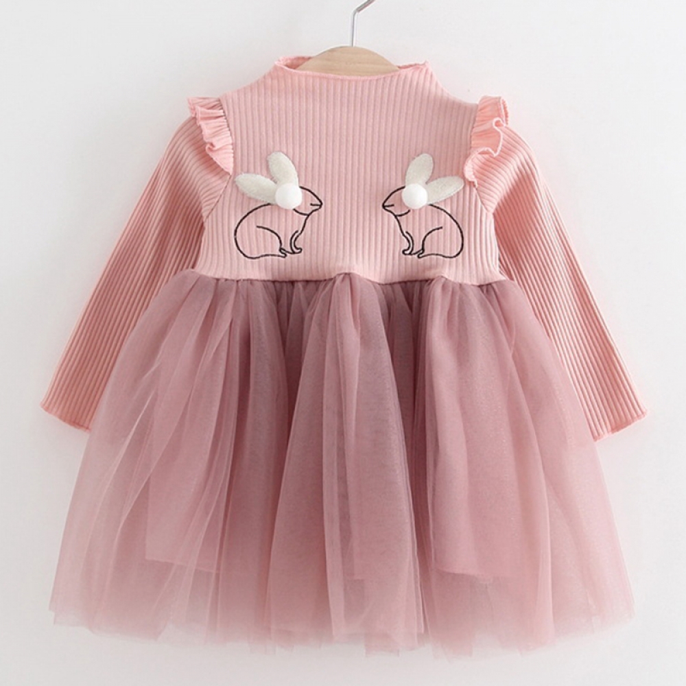 Embroidered Rabbit Dress