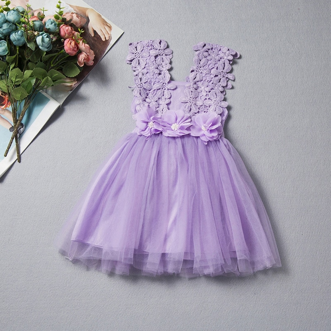 Embellished Flower Lace Dress