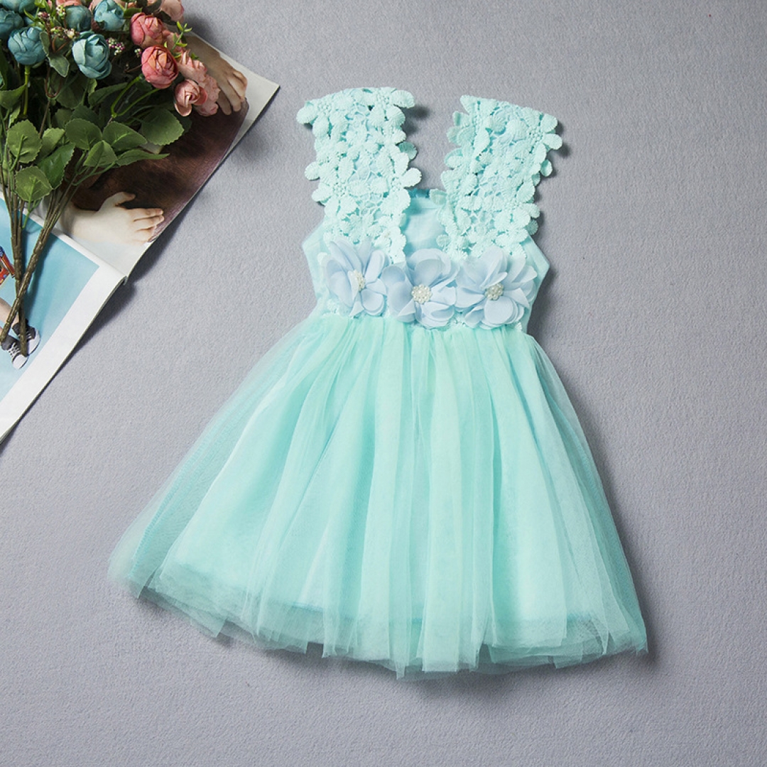 Embellished Flower Lace Dress