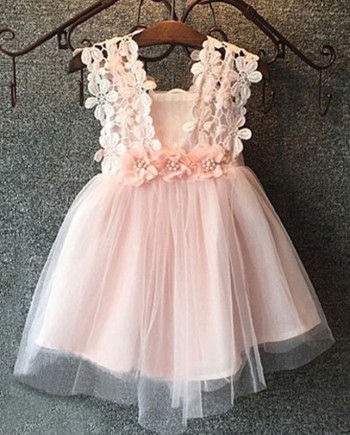 Embellished Flower Lace Dress