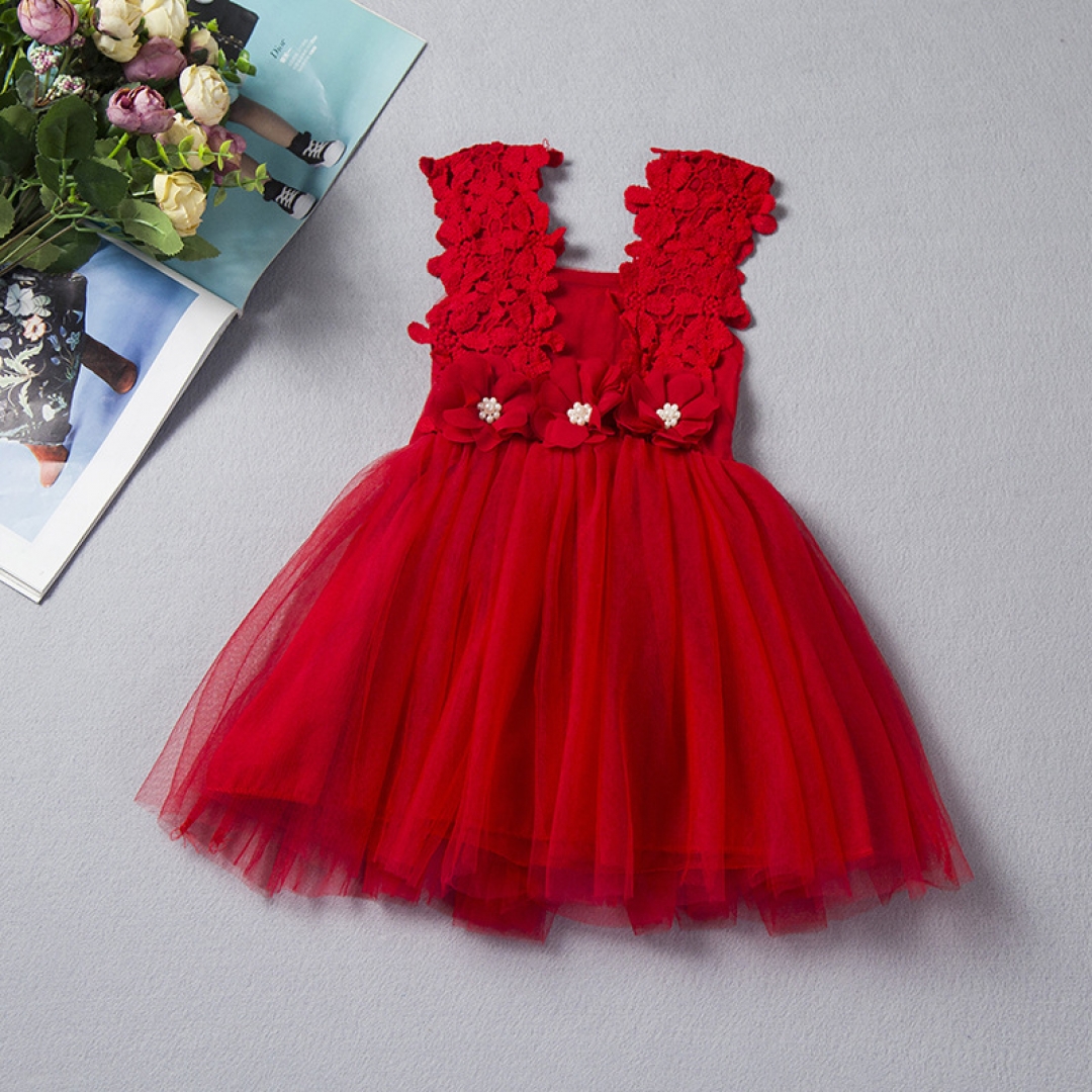 Embellished Flower Lace Dress
