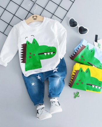 Crocodile Denim Tshirt Set