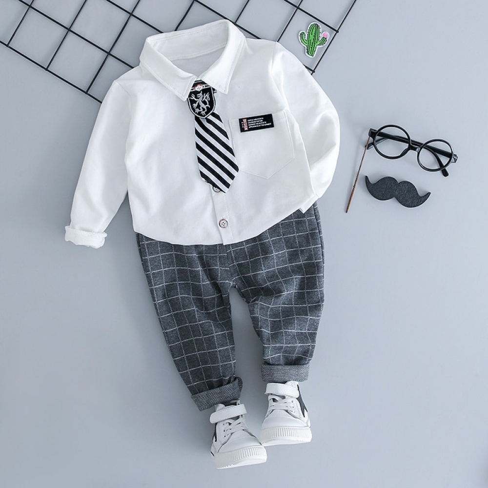 Grid Pants Gentleman Set