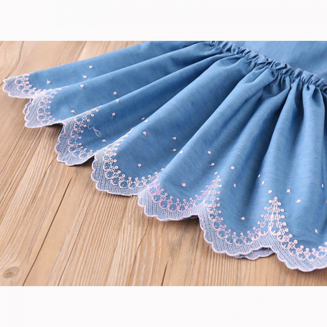 Embroidered Denim dress