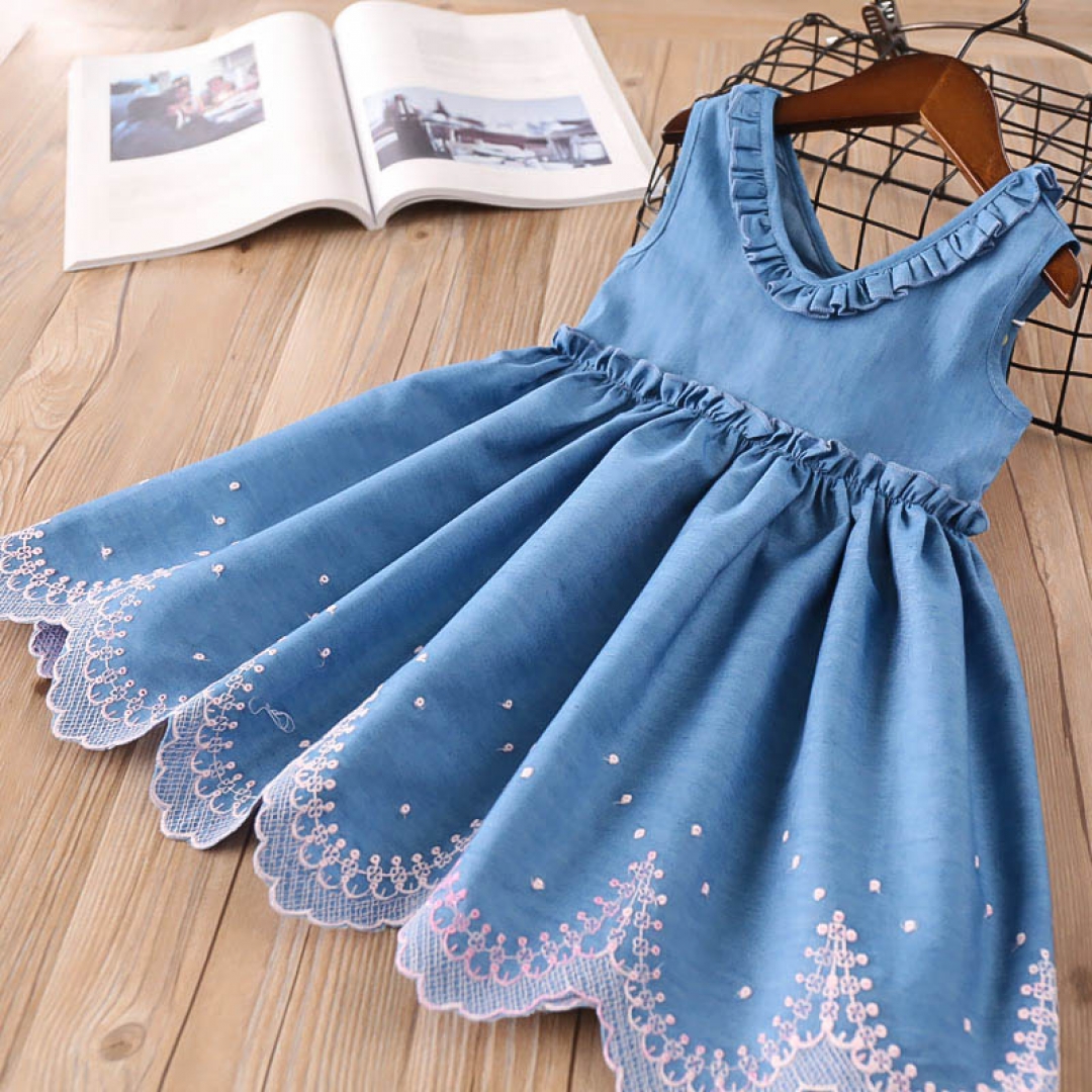 Embroidered Denim dress