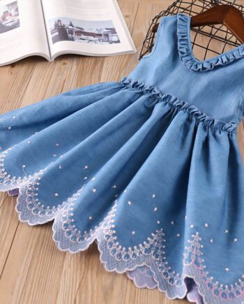 Embroidered Denim dress