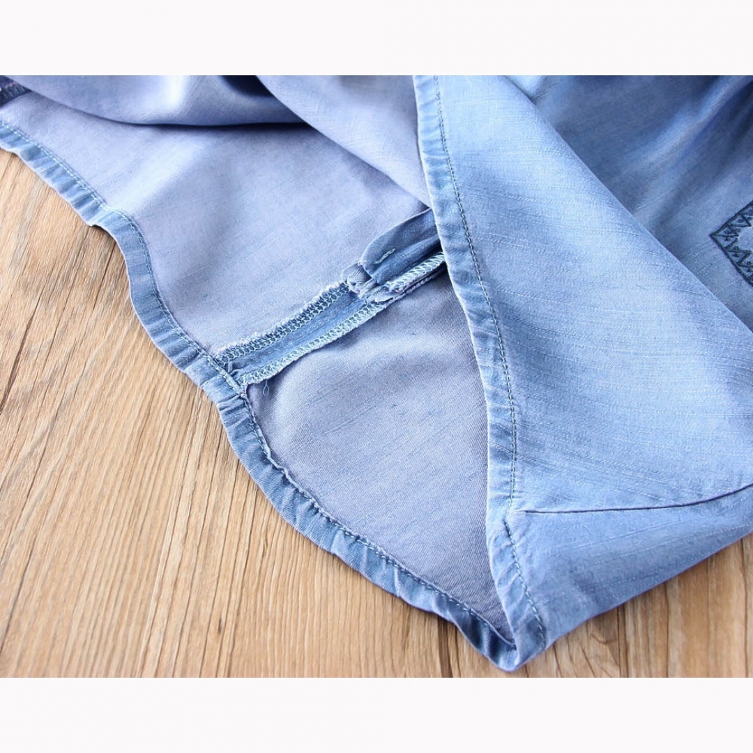 Denim Embroidered Dress