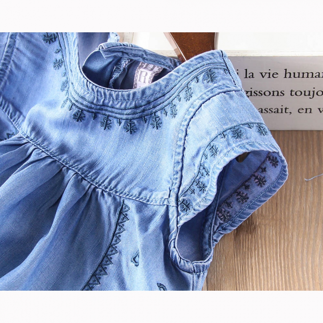 Denim Embroidered Dress