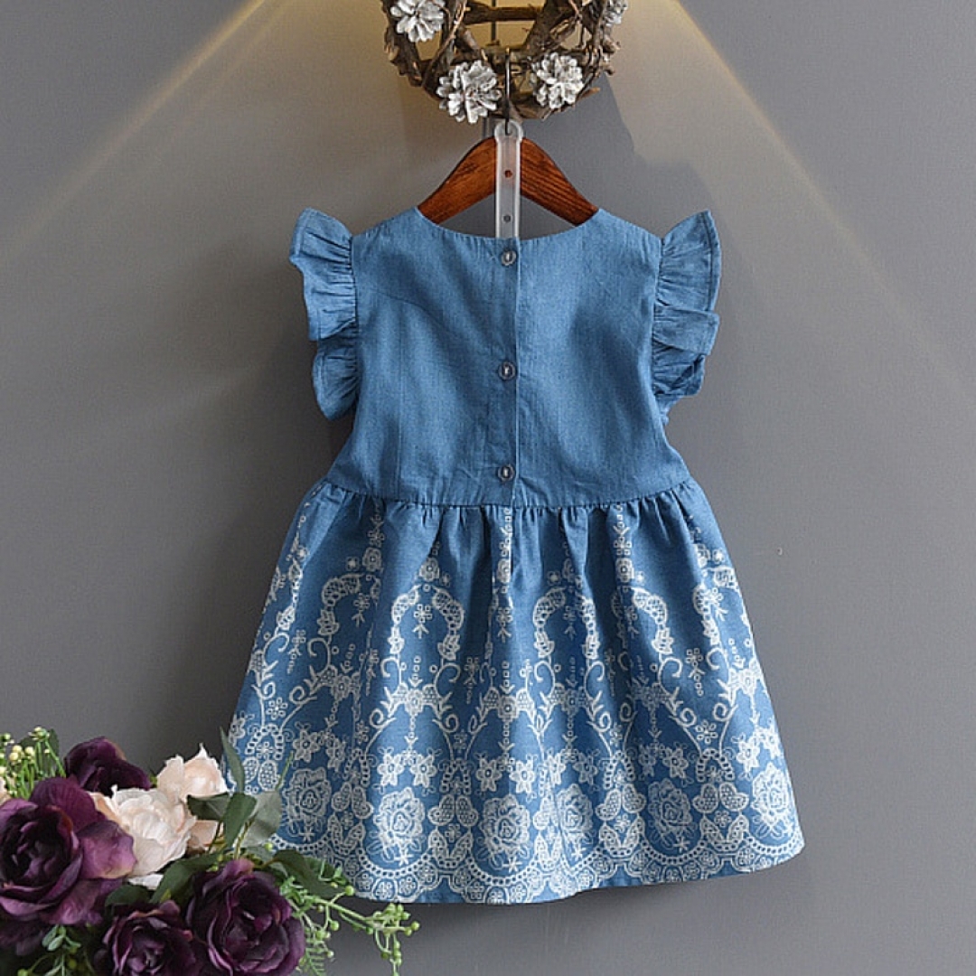Floral Embroidered Denim Dress