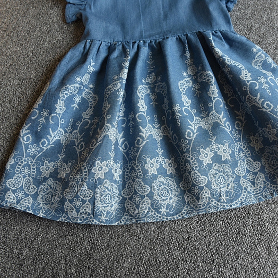 Floral Embroidered Denim Dress