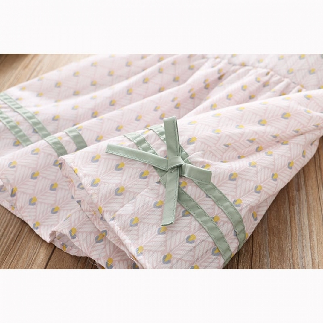 Turn-down Collar short Sleeve print dress
