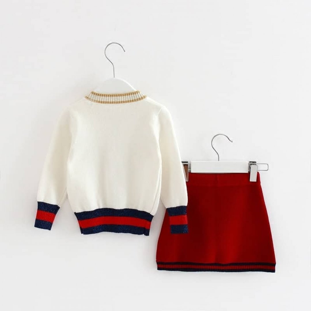 Knitted 2PCS Skirt and Top Set