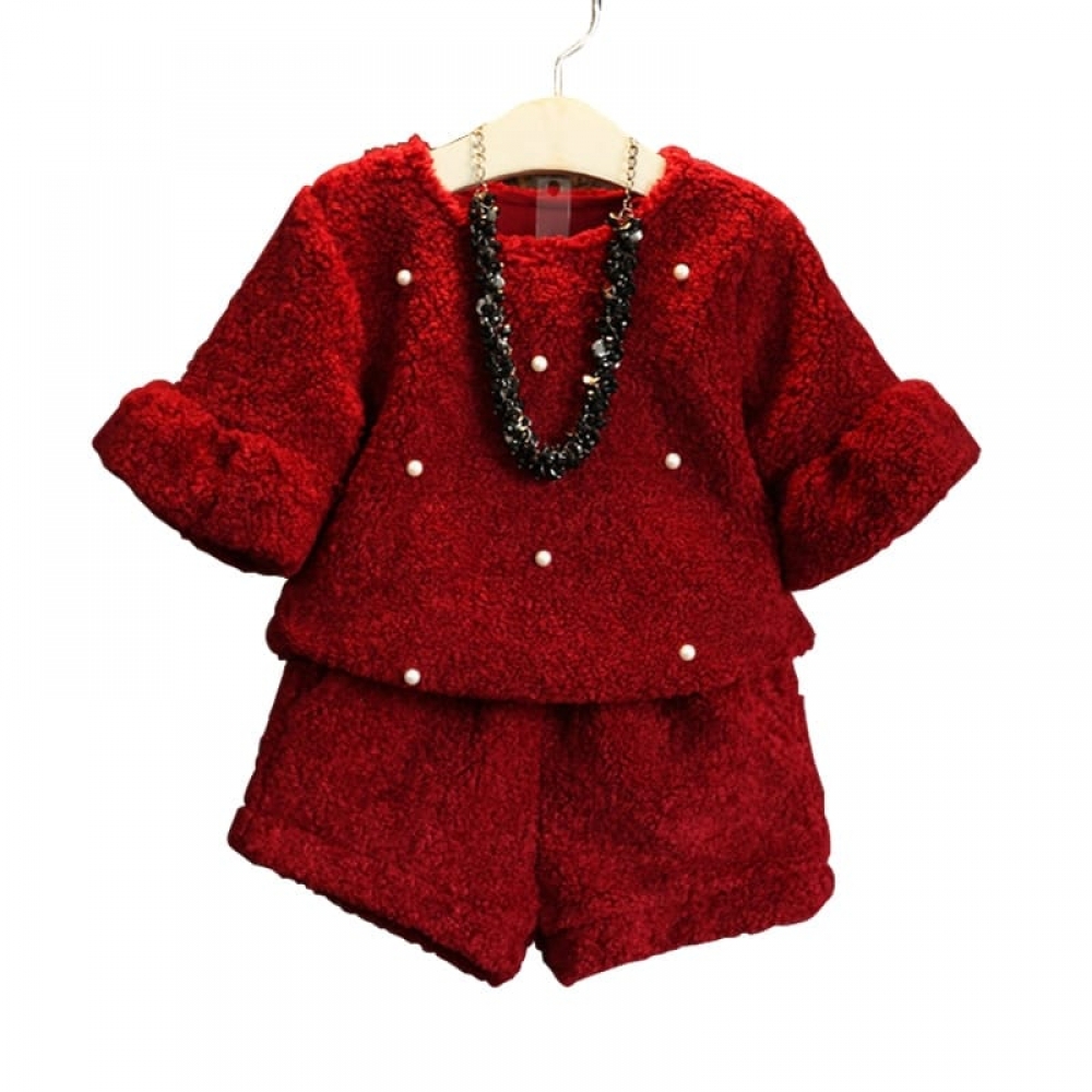 Velvet  Flare Sleeve Tops and Shorts