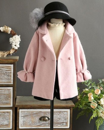 Double-breasted Lantern Sleeve Woolen Coat