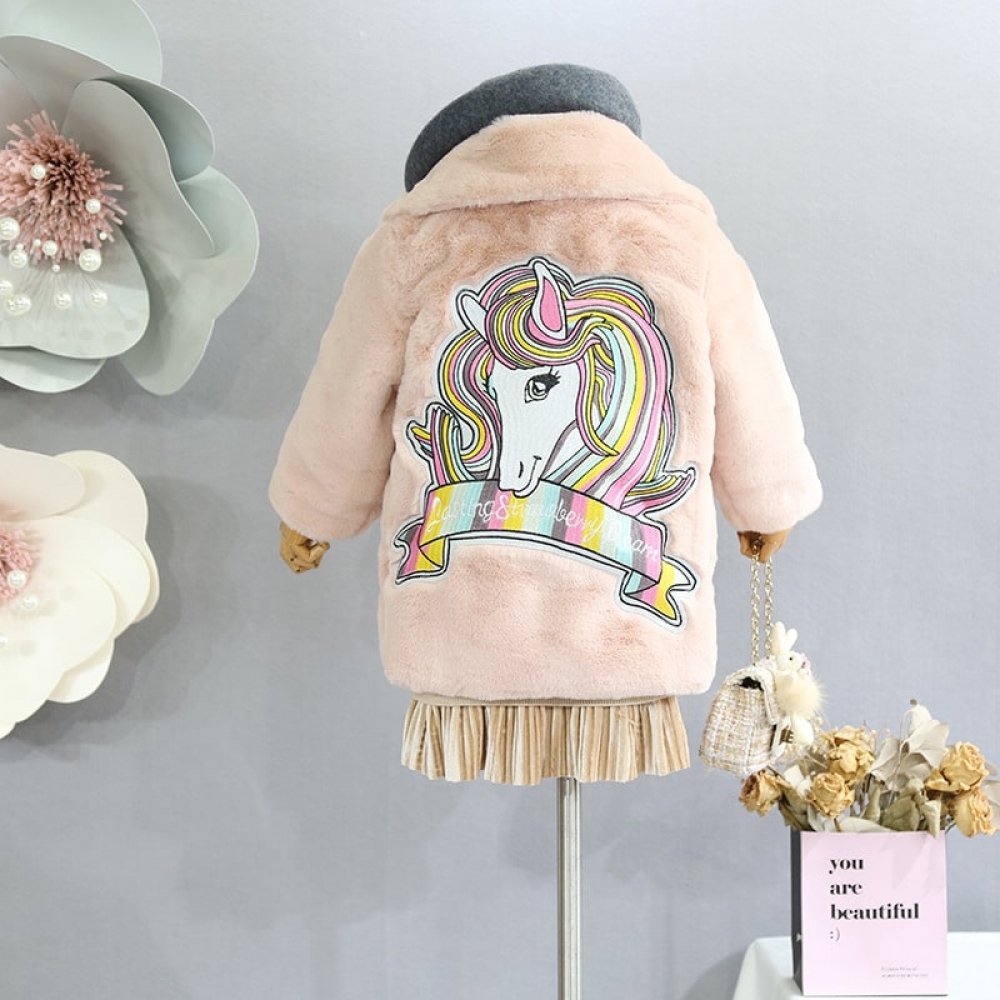 Rainbow Pony Imitation Fur Jacket