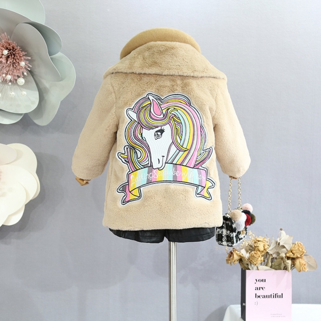 Rainbow Pony Imitation Fur Jacket