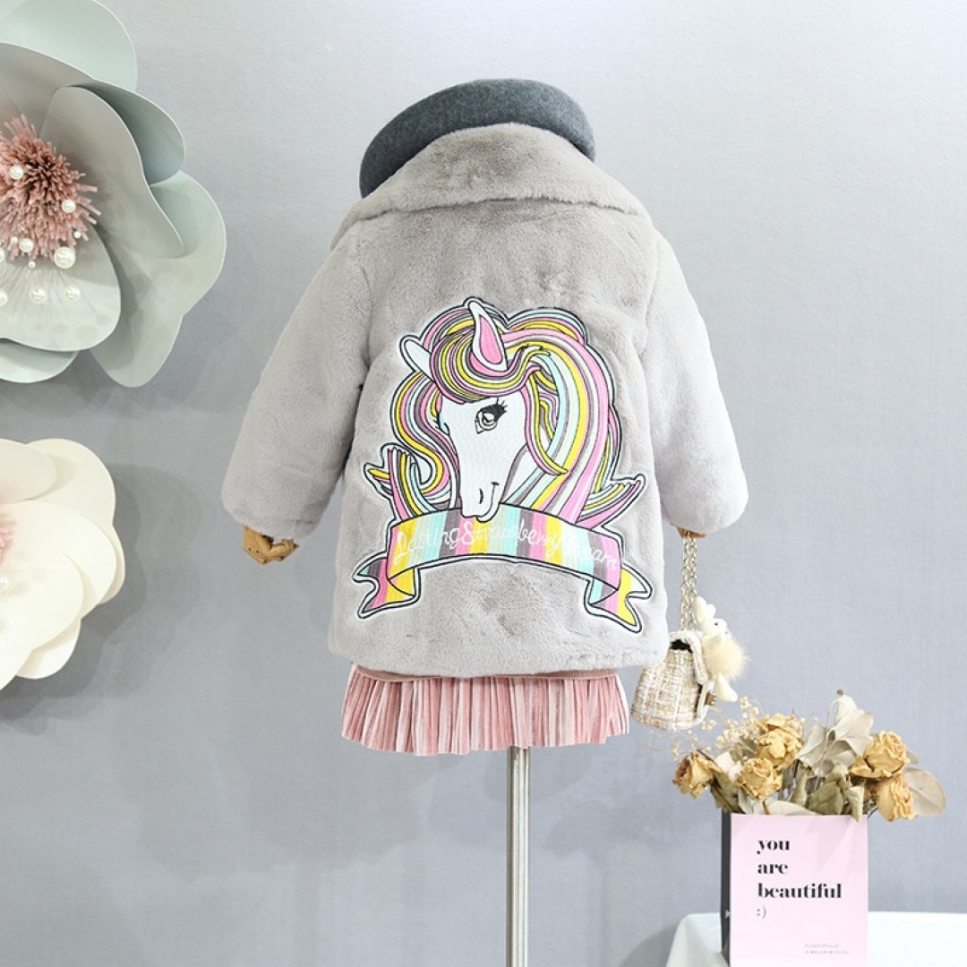 Rainbow Pony Imitation Fur Jacket