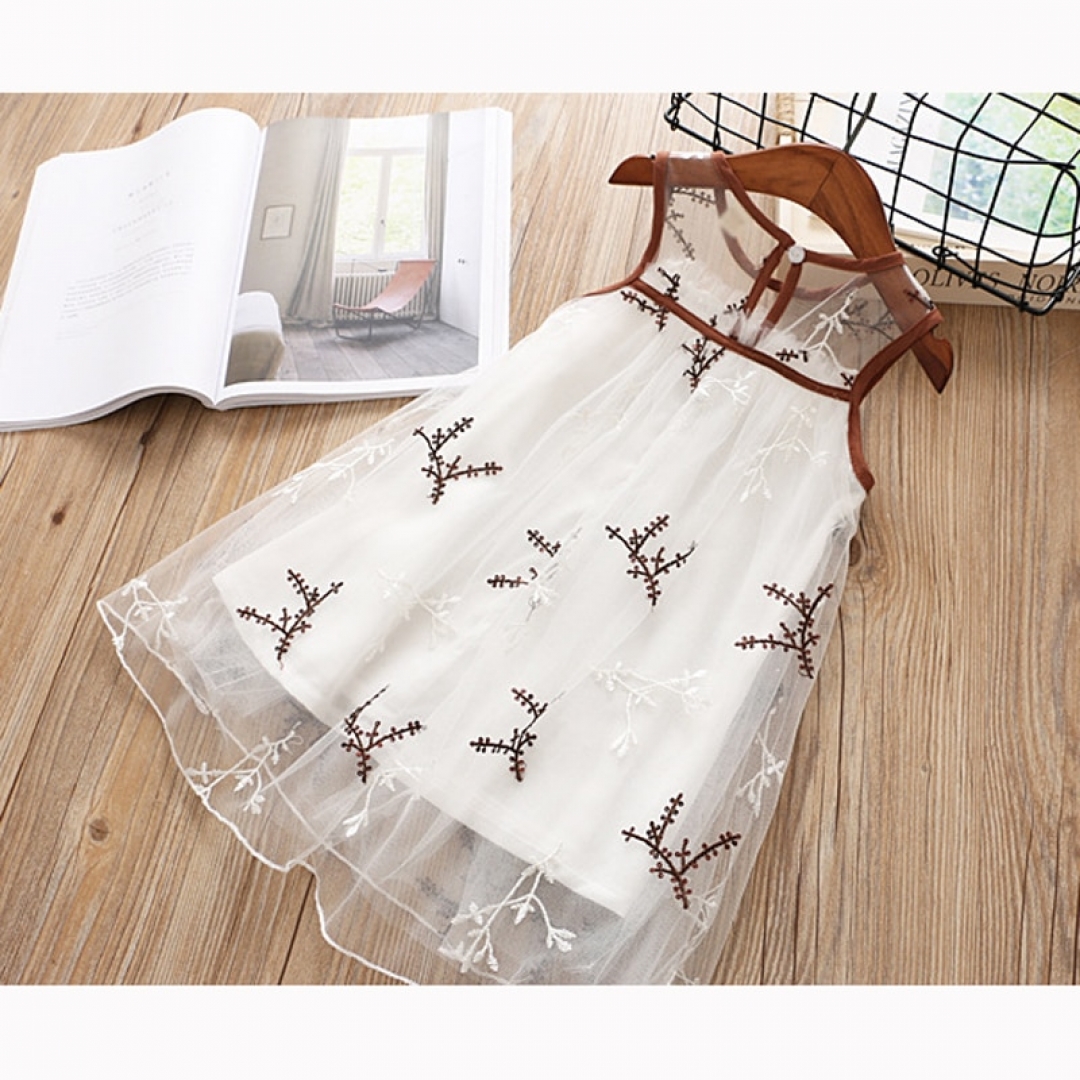Mesh Embroidery A-line Dress