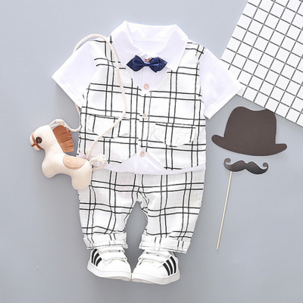 Grid Top Coat and Pants