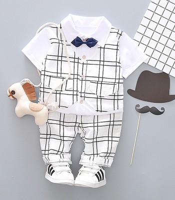 Grid Top Coat and Pants