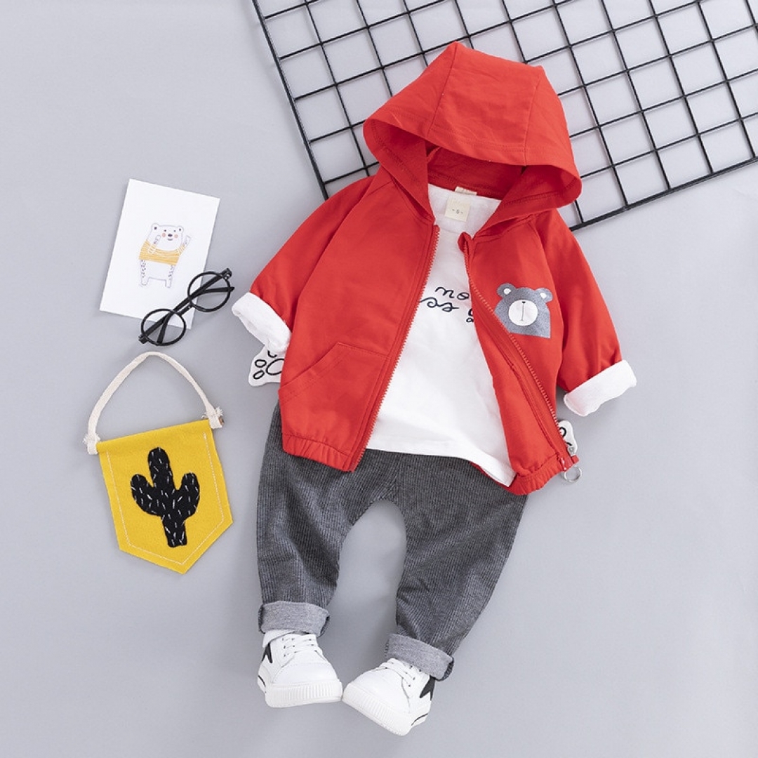 Cute Bear T-shirt+Pant Set