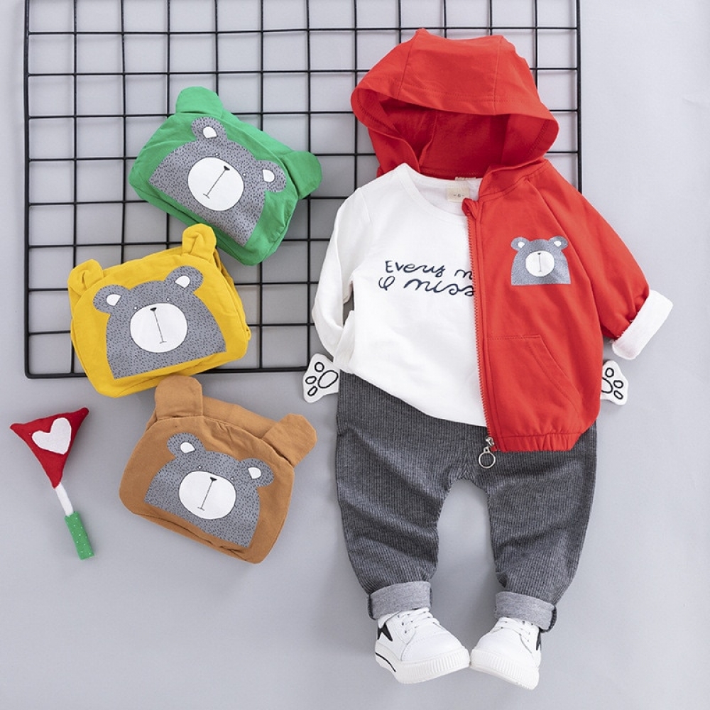 Cute Bear T-shirt+Pant Set
