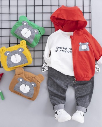 Cute Bear T-shirt+Pant Set