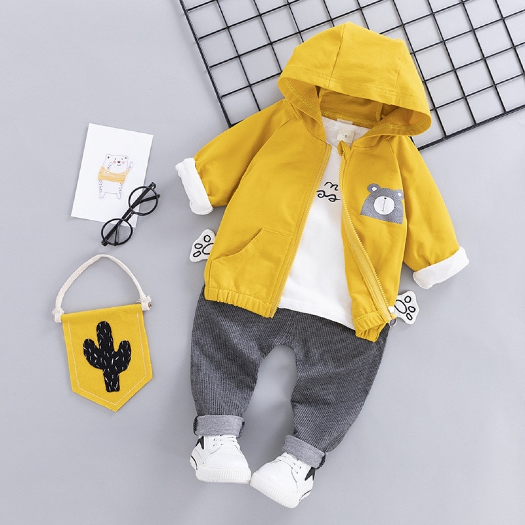 Cute Bear T-shirt+Pant Set