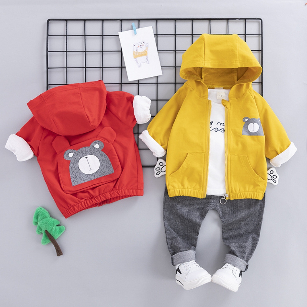 Cute Bear T-shirt+Pant Set