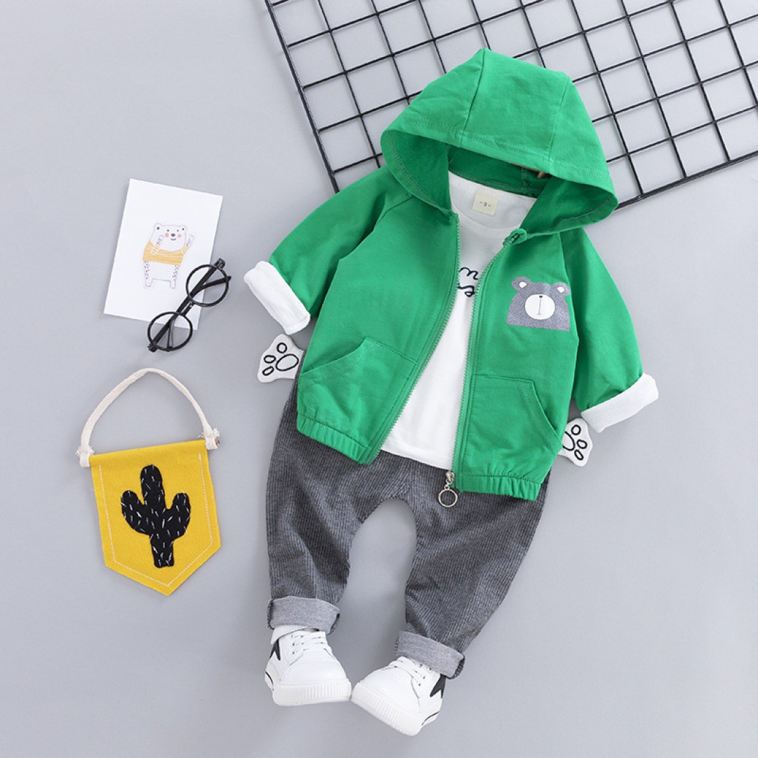 Cute Bear T-shirt+Pant Set