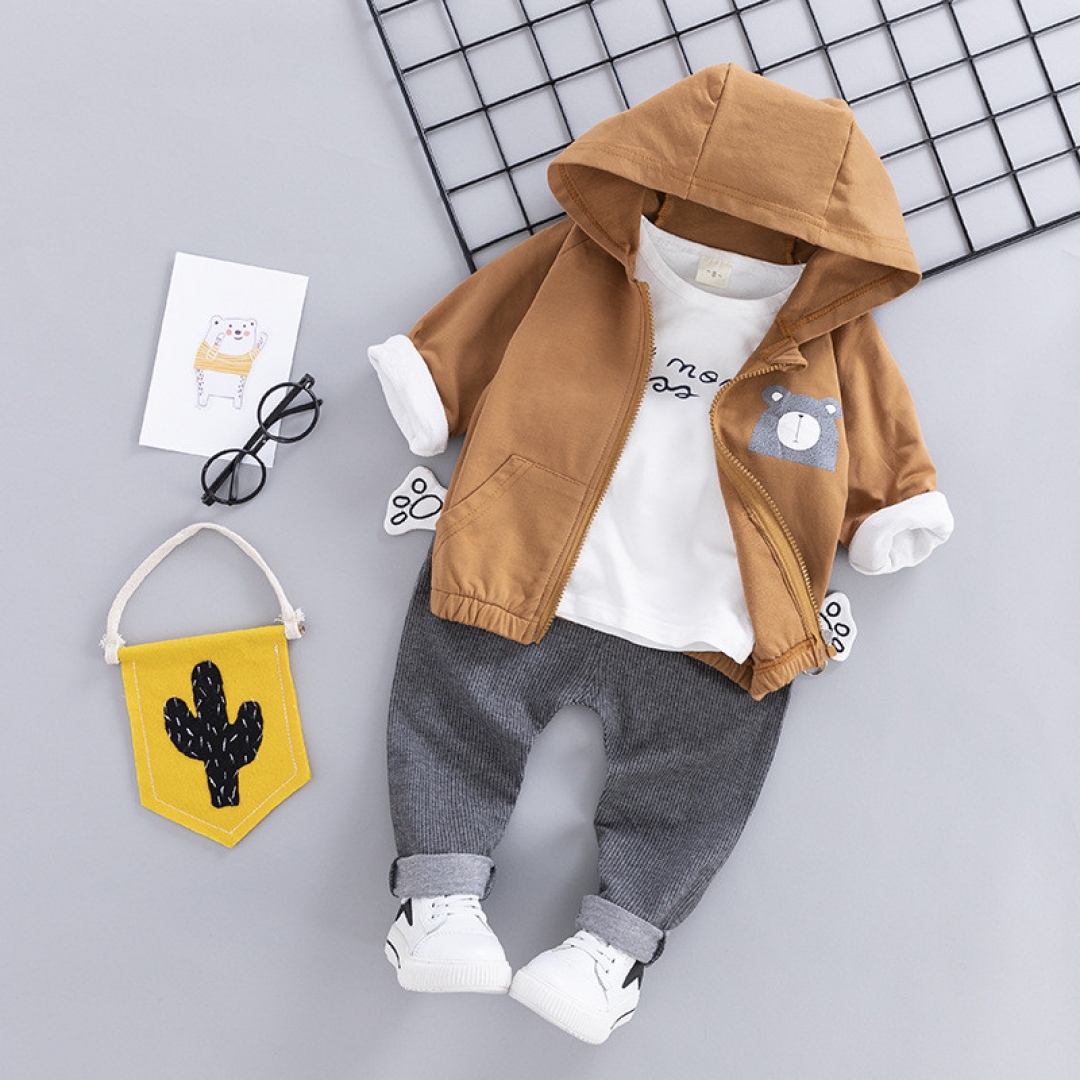 Cute Bear T-shirt+Pant Set