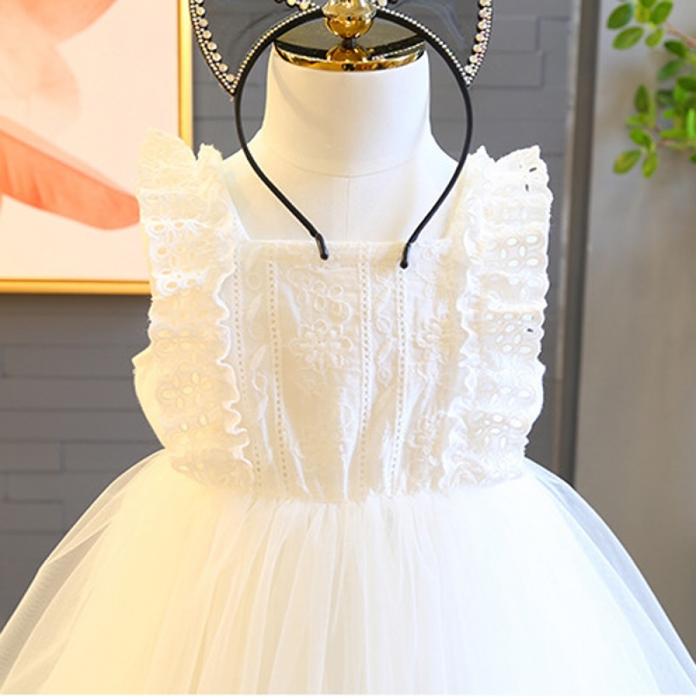 Ruffles lace embroidered dress