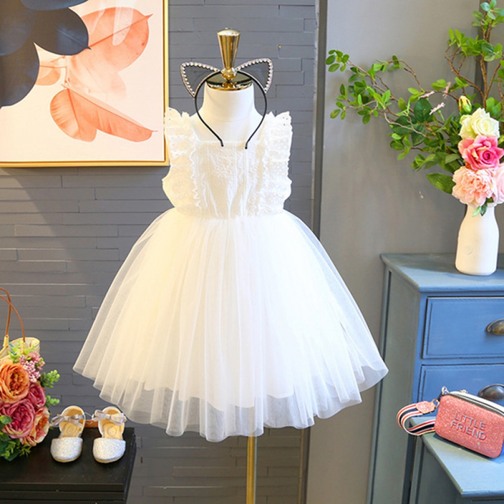 Ruffles lace embroidered dress