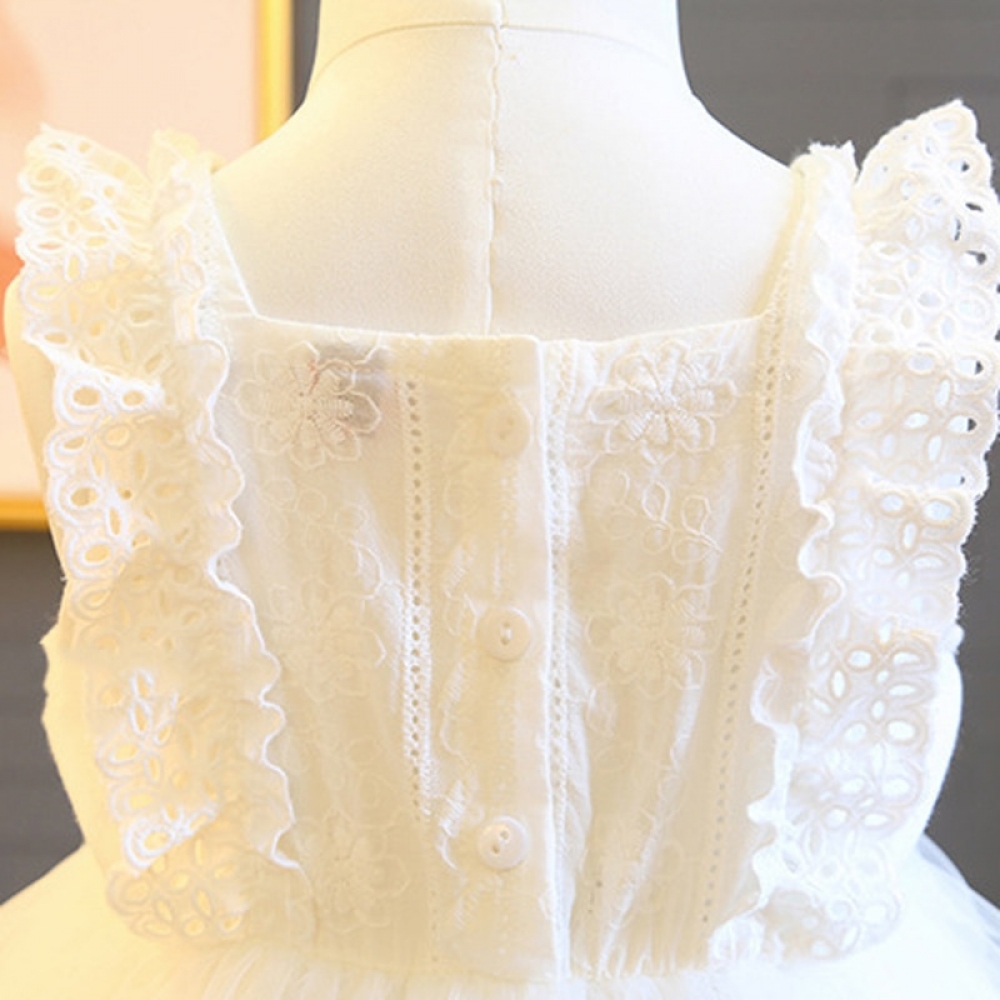 Ruffles lace embroidered dress