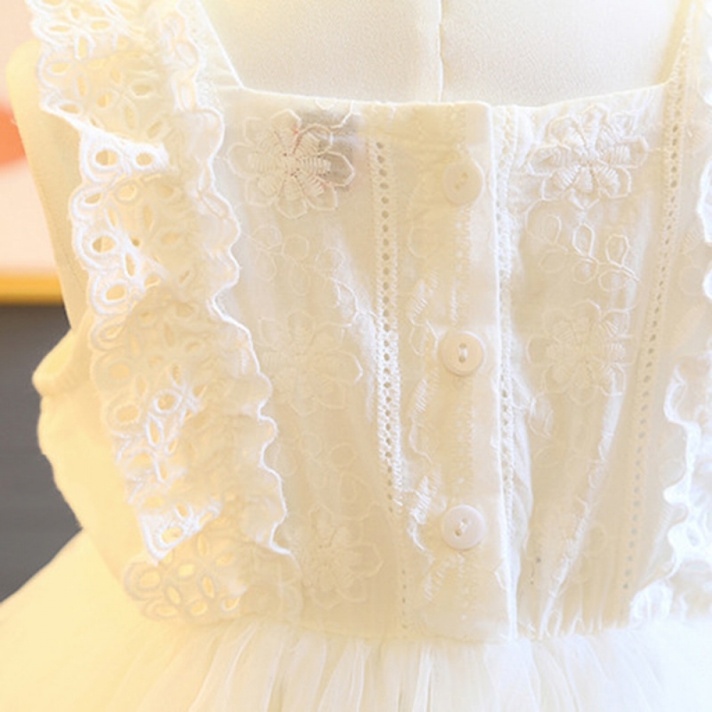 Ruffles lace embroidered dress
